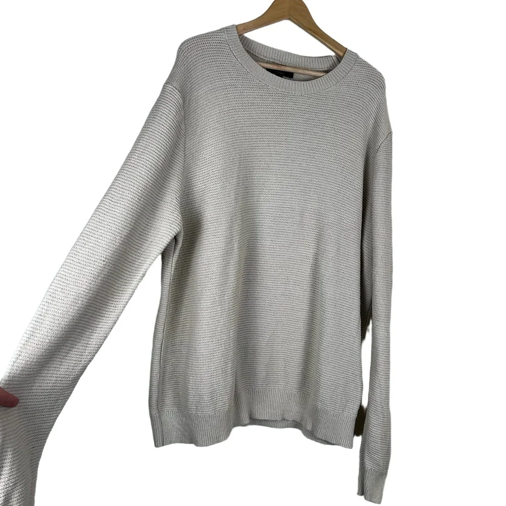 Banana Republic Mens Sweater XXL Tan Linen Blend Textured Quiet Luxury Coastal‎